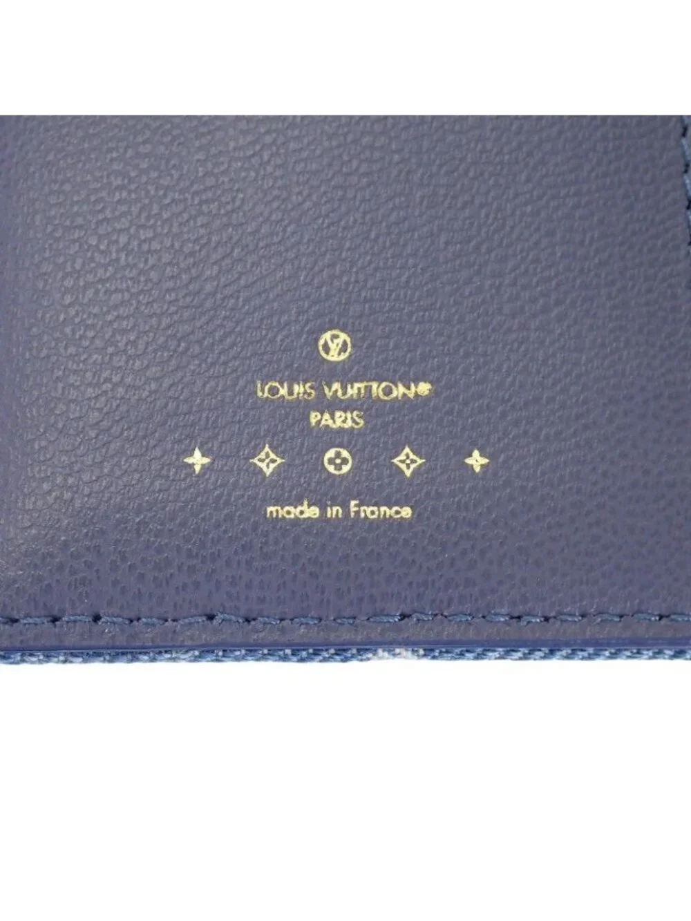 Louis Vuitton Portefeuille Lou Bifold Wallet Monogram Denim Blue Gold Included